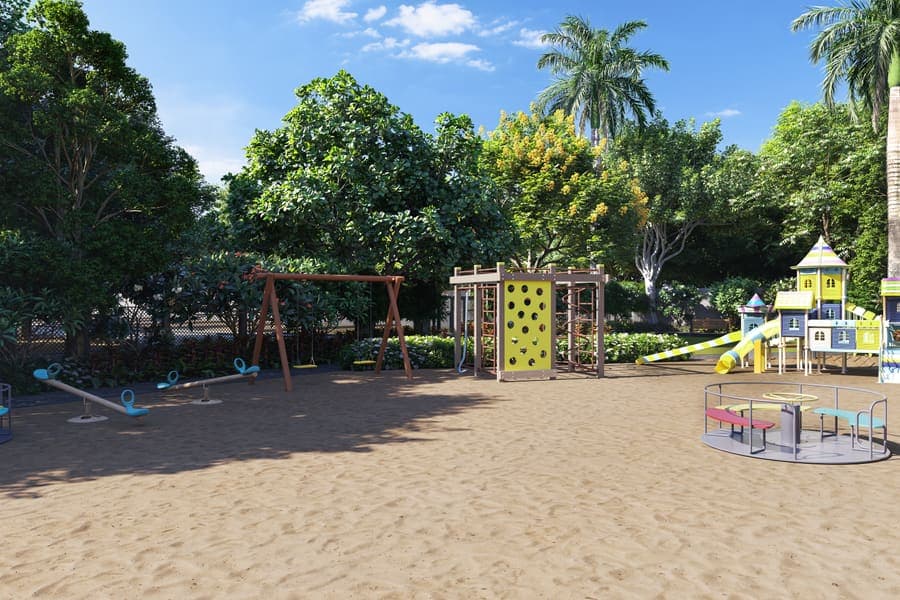 Children playing at the Mauli Crystal 35 kids' play area