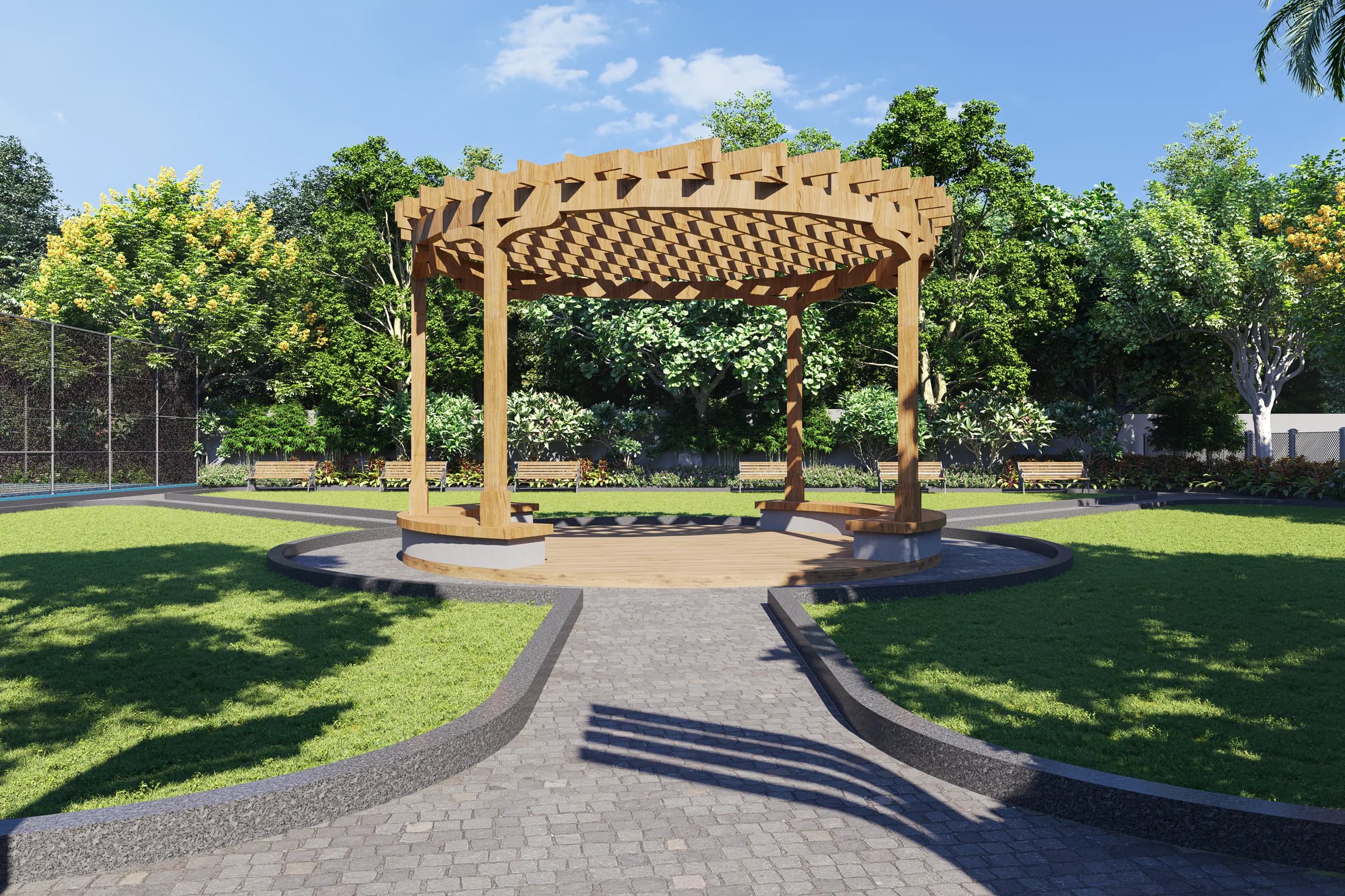 Community gazebo and clubhouse