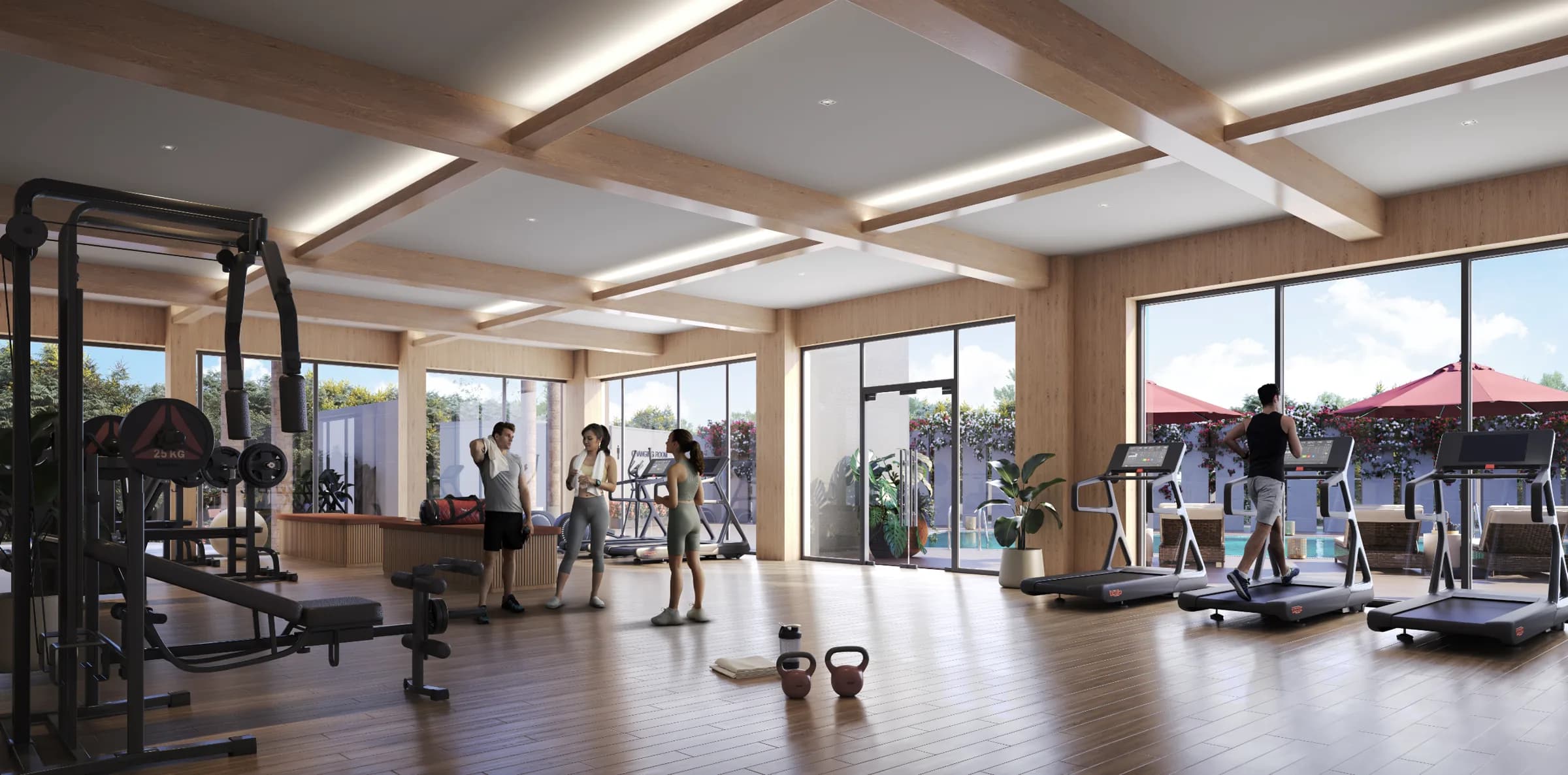 Fully-equipped gymnasium at Mauli Nivasa