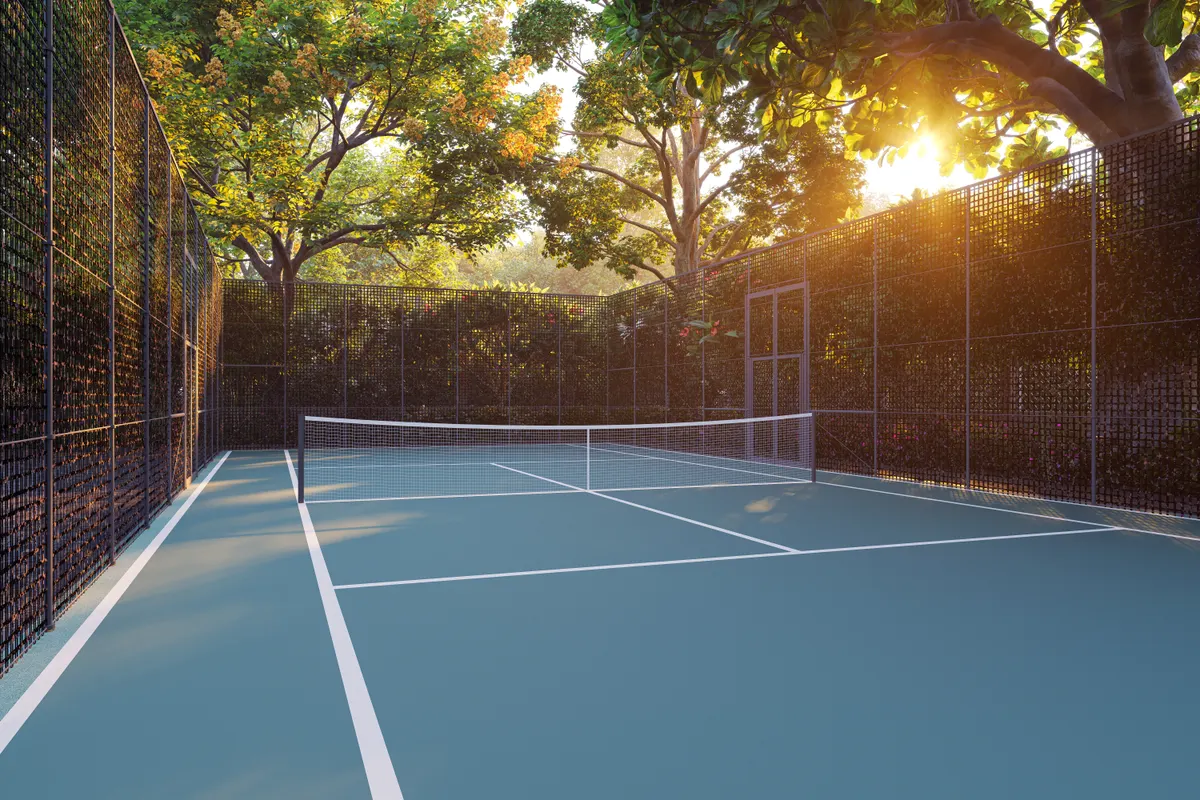 Badminton court interior